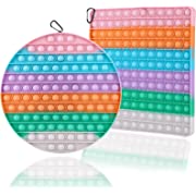 Photo 1 of Big Size Pop Bubble Sensory Fidget Toys, Big Rainbow Pop, 9.8 Inches Bubble Stress Reliever Silicone Pressure Relieving Toy,for Autistic Kids Special Needs Children Anxiety Adults (2Pack-Rainbows)
