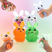 Photo 1 of 4 Pack Bunny Squishy Stress Balls Toy for Kids,Rabbit Sensory Balls Relief Hand Fidget Filled with Water Beads to Relax,Halloween&Christmas Toys for Party Favor Gifts for Girls,Easter Basket Stuffers
