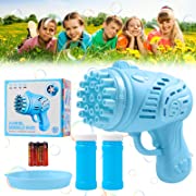 Photo 1 of 23 Hole Bubble Machine for Kids , 2022 New Bubble Toys for Kids Adults Outdoor Party Favors, Bubble Blower Maker Toys with 2-Bottles Bubble Refill Kit Gifts for Boys Girls (Blue)…
