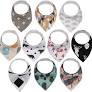 Photo 1 of 10 Pack Organic Baby Bandana Bibs, 100% Organic Cotton Bibs for Drooling, Teething, Soft and Absorbent Bibs for Newborns, Baby Boys and Girls, Unisex