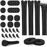 Photo 1 of 
126 Pieces Cable Management Organizer Kit, 4 Zip Cable Sleeves, 10 Self Adhesive Cable Holders, 10 Pack and 2 Self Adhesive Tie Rolls and 100 Fixing Cable Ties for TV, Office, Home, etc. (black)
