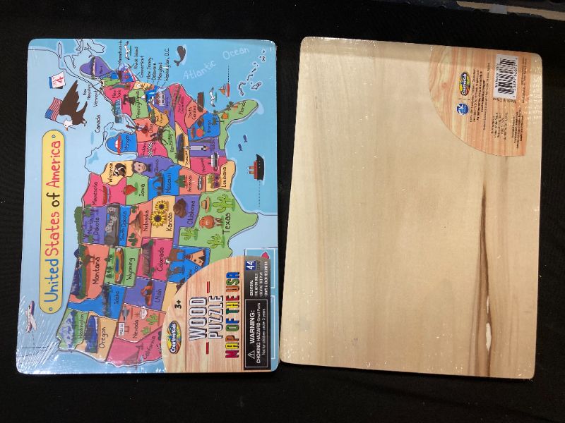 Photo 2 of 2 PACK of MasterPieces 44 Piece Jigsaw Puzzle for Kids - USA Map Wood Puzzle - 16.5"x11.8"

