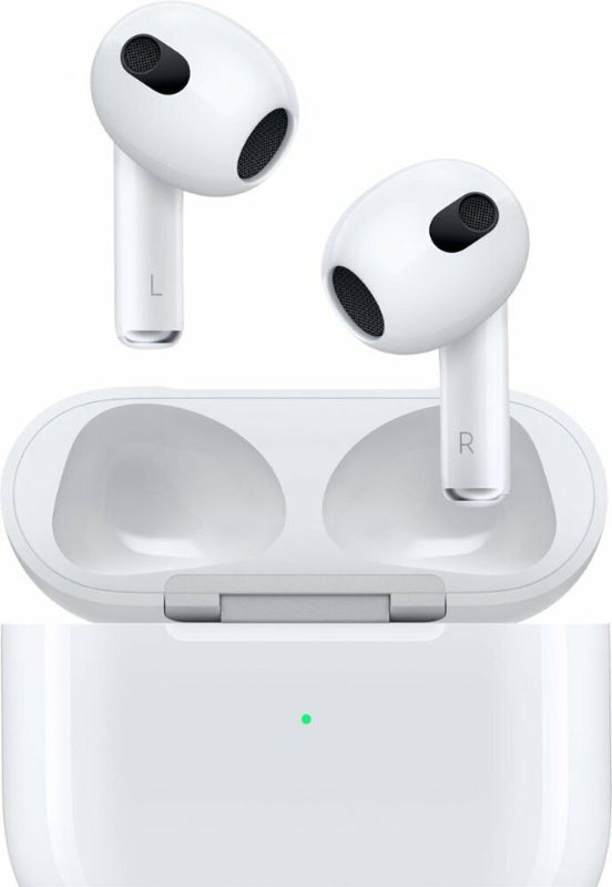 Photo 1 of Apple - AirPods (3rd generation) with MagSafe Charging Case - White, Sealed
