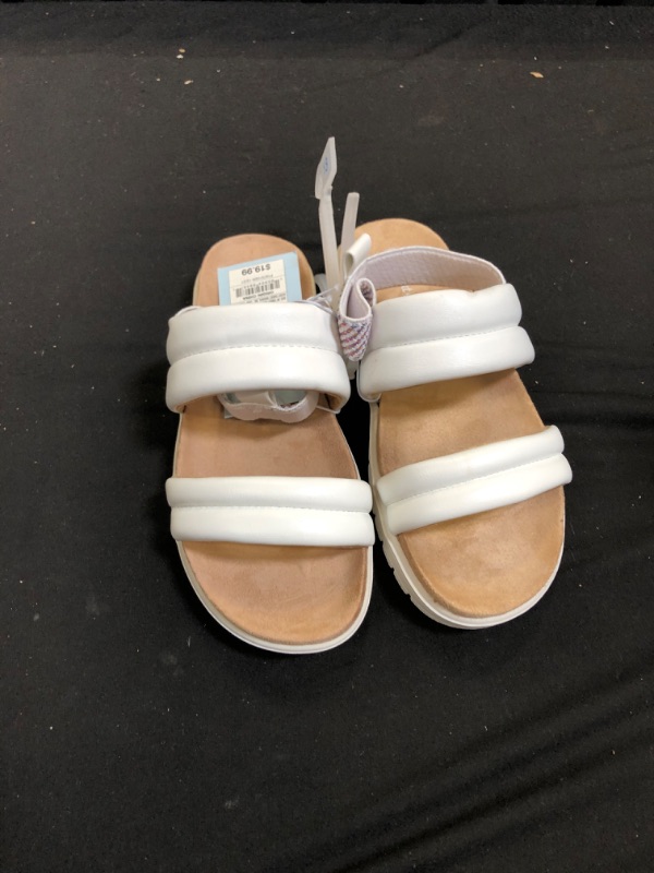 Photo 2 of Girls' Hazel Slip-on Pull-on Footbed Sandals - Cat & Jack White, Size 1
