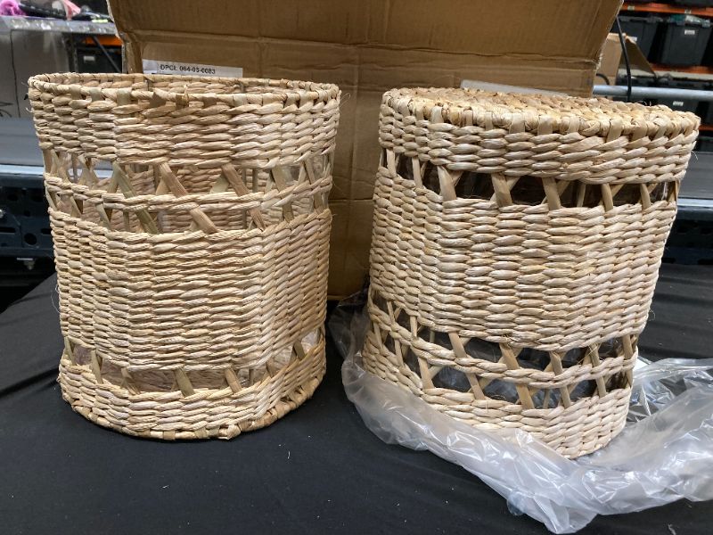 Photo 1 of 2 Count Woven Waste Can Natural - Threshold™ Dimensions (Overall): 10.28 Inches (H) x 9.25 Inches (W) x 9.25 Inches (D)


