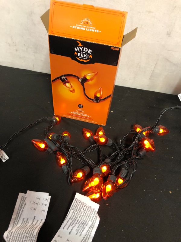 Photo 2 of 20ct LED Halloween String Lights Orange Flicker - Hyde & EEK! Boutique™

