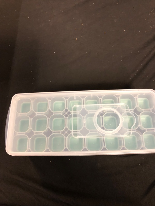Photo 2 of 
Ice Cube Tray with Lid and Storage Bin for Freezer, Easy-Release 24 Mini Nugget Ice Tray with Spill-Resistant Cover, Container, Scoop, Flexible Durable...--BLUE 