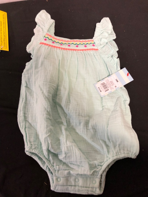 Photo 2 of Baby Girls' Trim Romper - Cat & Jack™ Mint Green

--size 18m