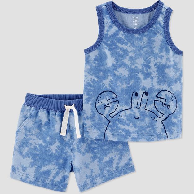 Photo 1 of Carter's Just One You® Baby Boys' Crab Tie-Dye Top & Bottom Set - Blue

-6m