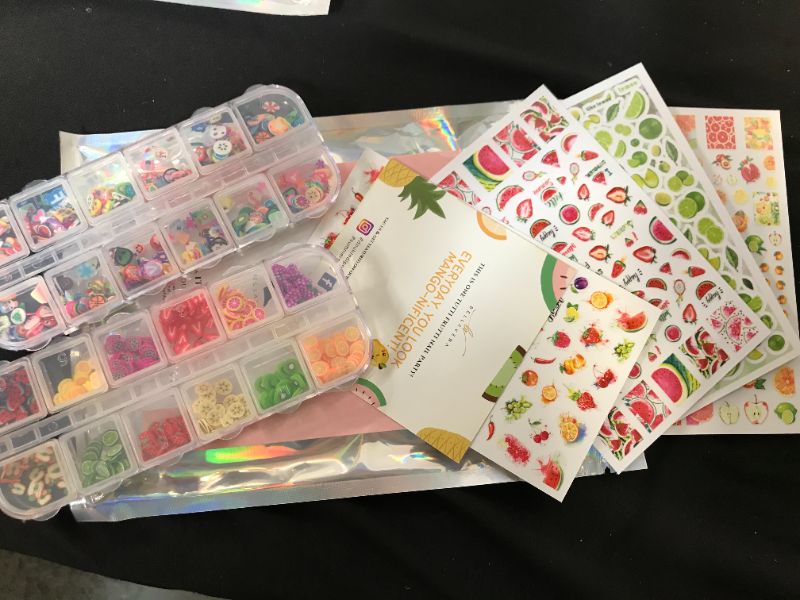 Photo 2 of 600+ Fruit Nail Art Slices and Fun Characters | 500+ Summer Fruity Nail Stickers |High Value Bundle Kit | Easy to Use Accessories 3D Summer Nail Sticker Nail | Perfect for Dip & Acrylic Nails Design 