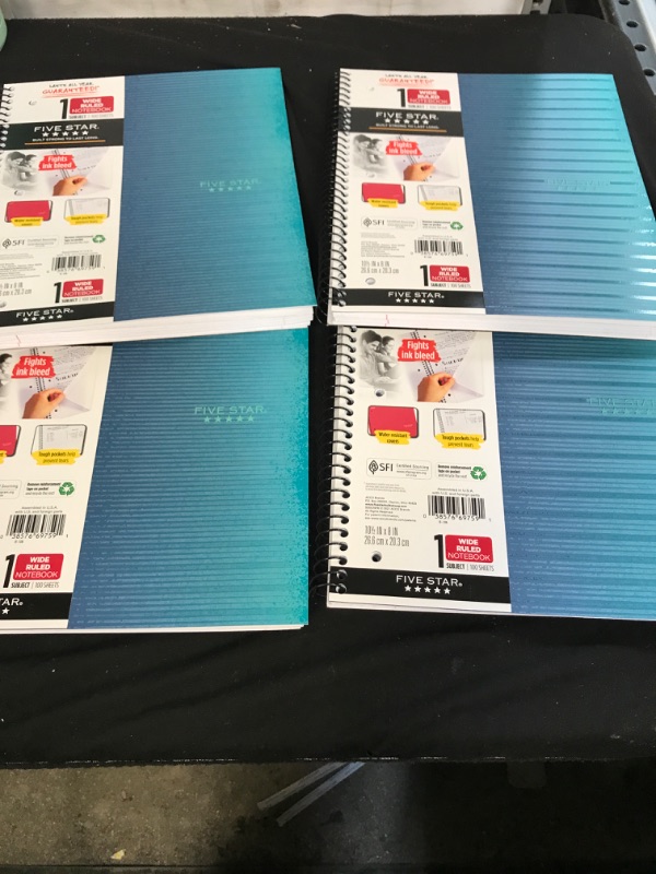 Photo 2 of Five Star 1 Subject Wide Ruled Spiral Notebook
{pack of 4}
