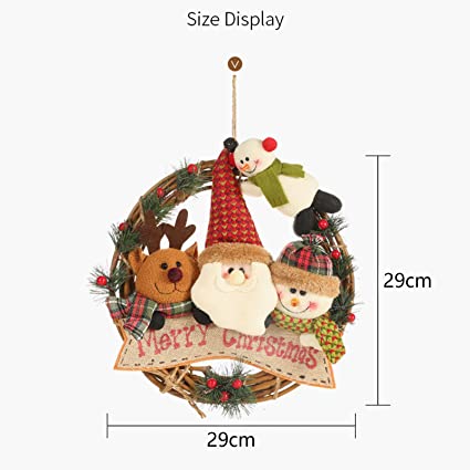 Photo 1 of  Christmas Rattan Garland Ornaments elk Cane Garland Santa Claus Snowman Can be Used for Holiday Decoration Environment-Friendly and Reusable Children's Gifts