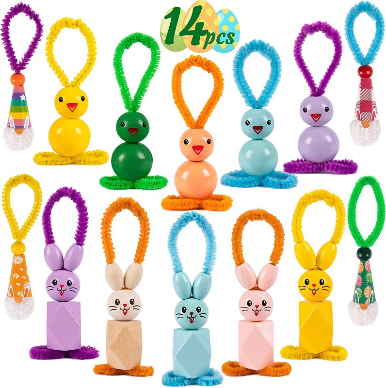 Photo 1 of 14PCS Easter Crafts for Kids - DIY Beads Ornaments Kits Includes Bunny, Gnome, Chick - Toys Gifts Basket Stuffers Egg Fillers Decorations for Home Party Decor Favors (Assembled Needed)
