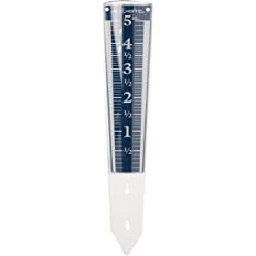 Photo 1 of AcuRite 5" Capacity Easy-to-Read Magnifying Acrylic, Blue (00850A2) Rain Gauge