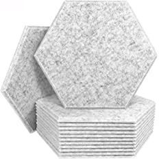 Photo 1 of 12 Pack Acoustic Panels Hexagon Sound Proof Padding, 14 X 13 X 0.4 Inches Sound dampening Panel Used in Home & Offices Color may vary