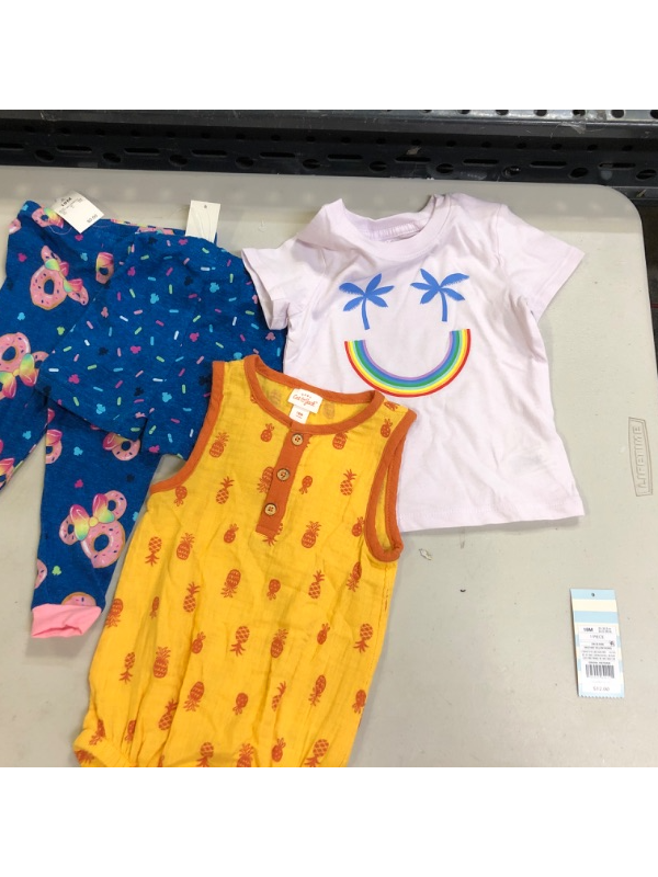 Photo 1 of 18 m pajama pants with shorts and pineapple print dress including pink t shirt 12m