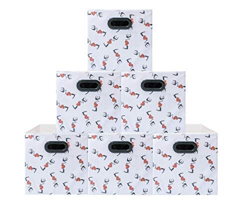 Photo 1 of [6pack Love Pattern] Large (12 inches) Storage Bins, Containers, Boxes, Tote, Baskets| Collapsible Storage Cubes Household Organization