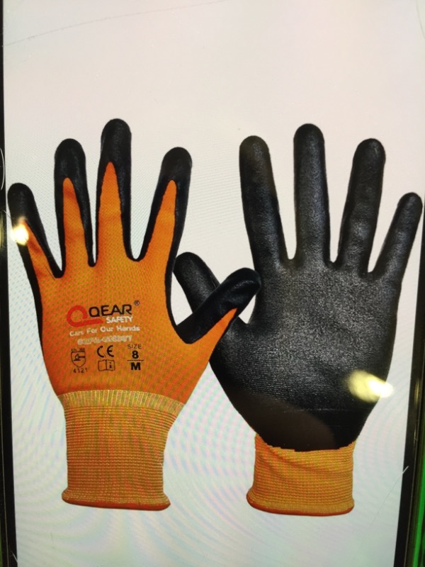 Photo 1 of 3 PAIRS GENERAL PURPOSE MICROFOAM NITRILE RUBBER PALM COATED WORK SAFETY GLOVES