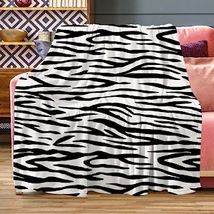 Photo 1 of Zebra Cozy Soft Fleece Throw Blanket 50 x 60 inches, 320GSM Animal Skin Lightweight Flannel Plush Throw Blanket Warm Fuzzy Blanket for Couch Bedroom Living Room
