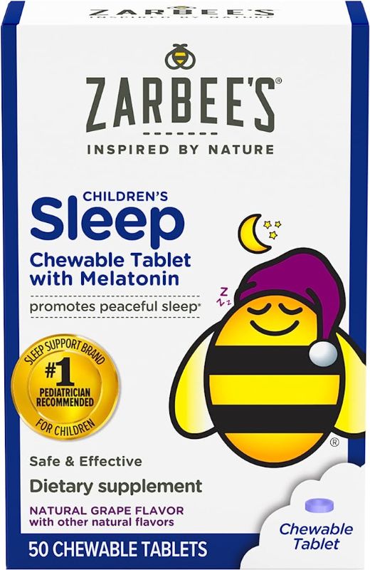 Photo 1 of Zarbee's Kids Melatonin, Chewable Childrenâ€™s Sleep Supplement, Drug-Free & Effective Nighttime Support, Natural Grape Flavor, 50Ct
11/23