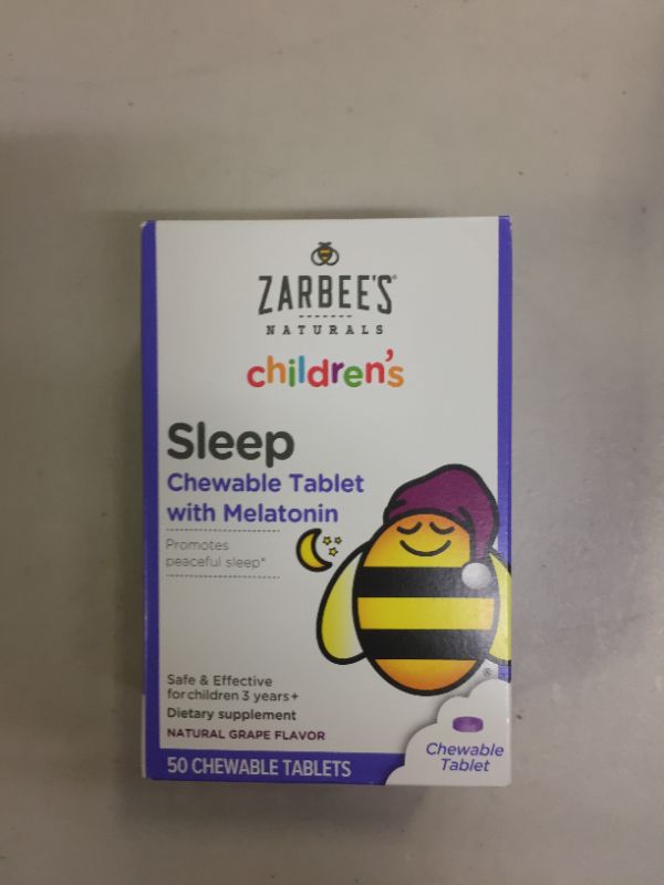 Photo 2 of Zarbee's Kids Melatonin, Chewable Childrenâ€™s Sleep Supplement, Drug-Free & Effective Nighttime Support, Natural Grape Flavor, 50Ct
11/23