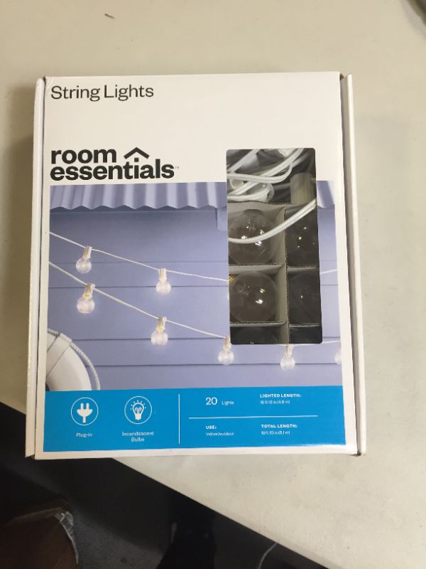 Photo 2 of 20ct Incandescent Outdoor String Lights G40 Clear Bulbs - Wire - Room Essentials™
