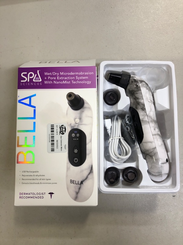 Photo 2 of Spa Sciences Microdermabrasion with Diamond Tip, Vacuum Suction and Nano Mister for Pore Extraction and Smooth Skin - USB Rechargeable

( USED) 