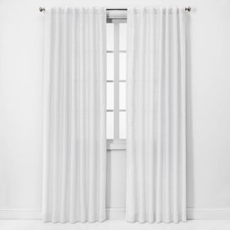 Photo 1 of 1pc Light Filtering Linen Window Curtain Panel - Threshold™

