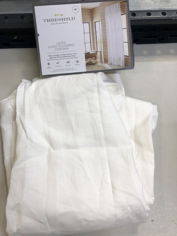 Photo 2 of 1pc Light Filtering Linen Window Curtain Panel - Threshold™

