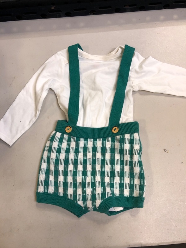 Photo 2 of Baby Girls' Gingham Sweater Set - Cat & Jack™ Green SIZE 12M

