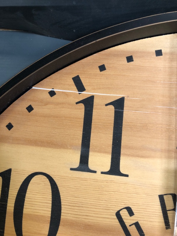 Photo 3 of 26" Grand Central Station Wall Clock Tan/Black - Threshold™(Clock has minor scratches)

