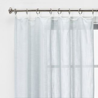 Photo 1 of 1pc Sheer Contrast Edge Window Curtain Panel - Threshold™

