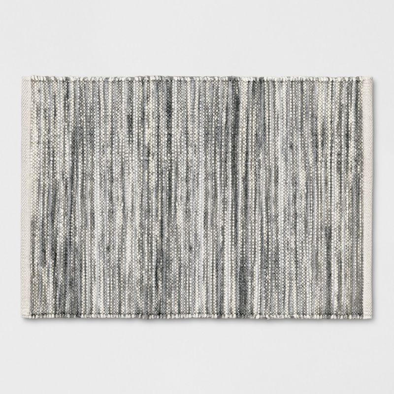 Photo 1 of 2'x3' Striped Metallic Woven Accent Rug Gray - Project 62
