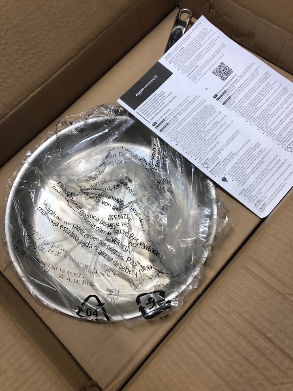 Photo 2 of AmazonCommercial Tri-Ply Stainless Steel Fry Pan, 12 Inch
