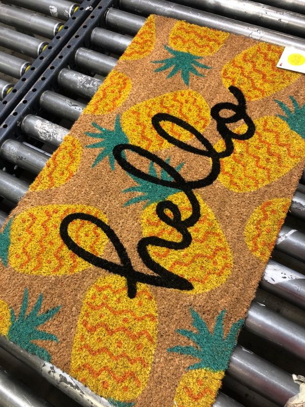 Photo 2 of 16x26 Hello Pineapples Doormat Yellow - Sun Squad