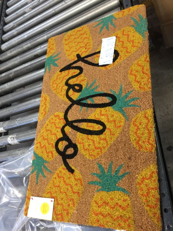 Photo 2 of 16x26 Hello Pineapples Doormat Yellow - Sun Squad