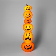 Photo 1 of 47" Light Up Stacked Pumpkin Halloween Decorative Yard Stake - UNABLE TO TEST FUNCTIONALITY 

