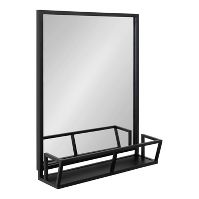 Photo 1 of 22" x 29" Jackson Functional Wall Mirror Black - Kate & Laurel All Things Decor

