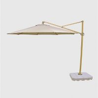 Photo 1 of 11' Offset Patio Umbrella DuraSeason Fabric Tan - Light Wood Pole - Threshold
