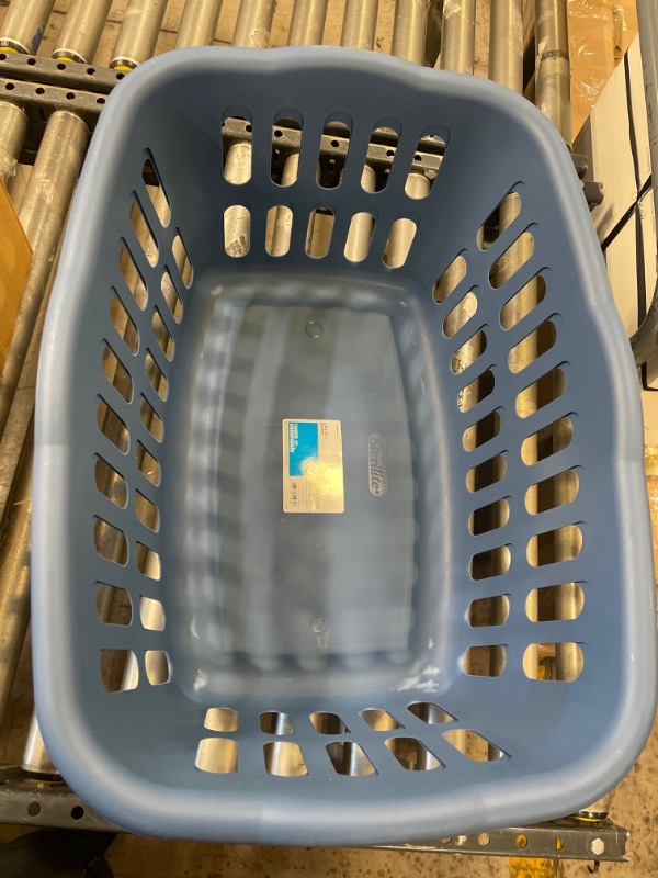 Photo 2 of 1.5bu Laundry Basket Blue - 2 PACK (MARKING FROM NOT BEING PACKAGED) 

