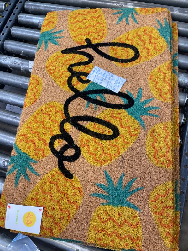 Photo 2 of 16x26 Hello Pineapples Doormat Yellow - Sun Squad