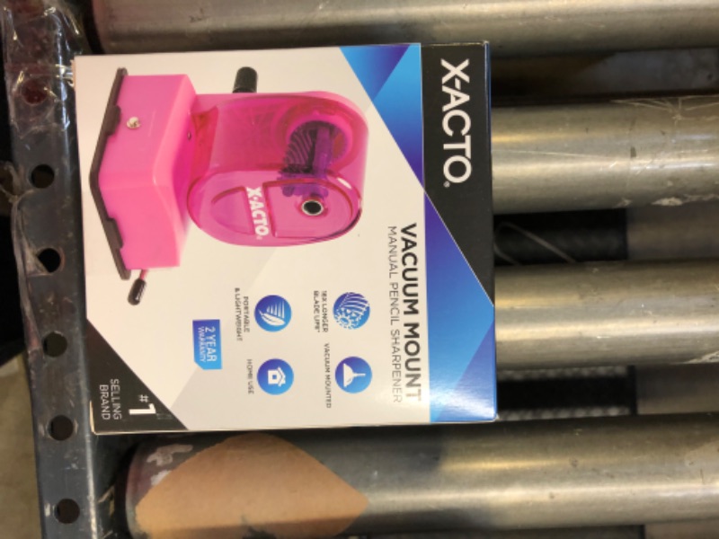 Photo 3 of 4 --------- X-acto Vacuum Mount Manual Pencil Sharpener PINK
