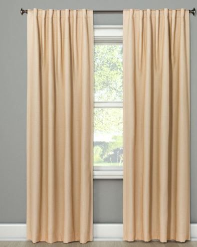 Photo 1 of 1pc Room Darkening Small Check Window Curtain Panel - Threshold™ 50"W x 95"L ------ NEEDS CLEANING

 