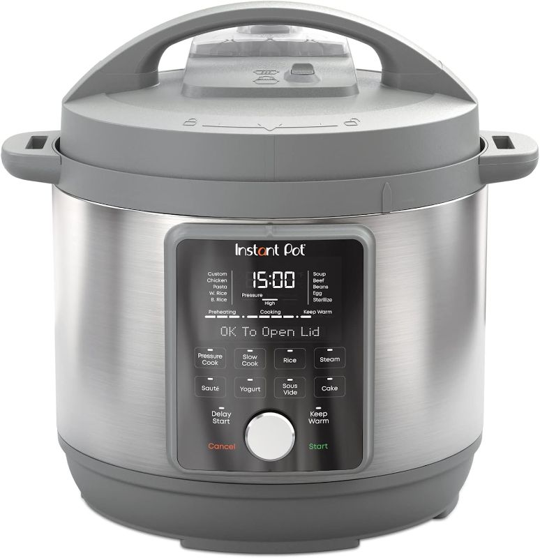 Photo 1 of Instant Pot Duo Plus, 6-Quart Whisper Quiet 9-in-1 Electric Pressure Cooker, Slow Cooker, Rice Cooker, Steamer, Sauté, Yogurt Maker, Warmer & Sterilize, Stainless Steel
