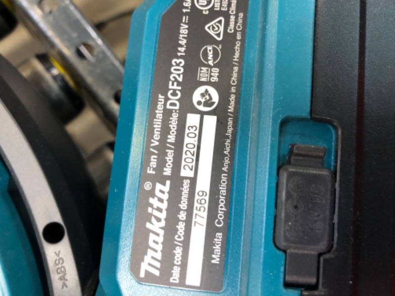 Photo 3 of Makita DCF203Z 18V LXT Lithium-Ion Cordless 9-1/4" Fan, Tool Only
