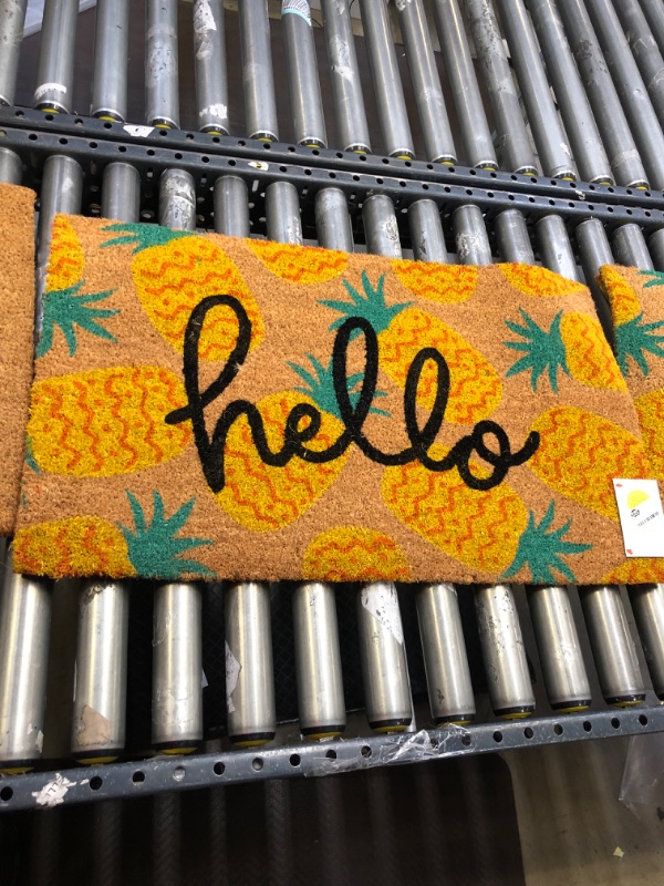 Photo 2 of 1'6"x2'6" Hello Pineapples Doormat Yellow - Sun Squad	