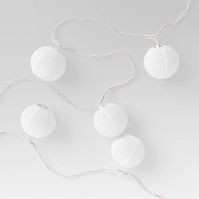 Photo 1 of 10ct Incandescent Mini Lights with Nylon Outdoor Lanterns White - Threshold™

