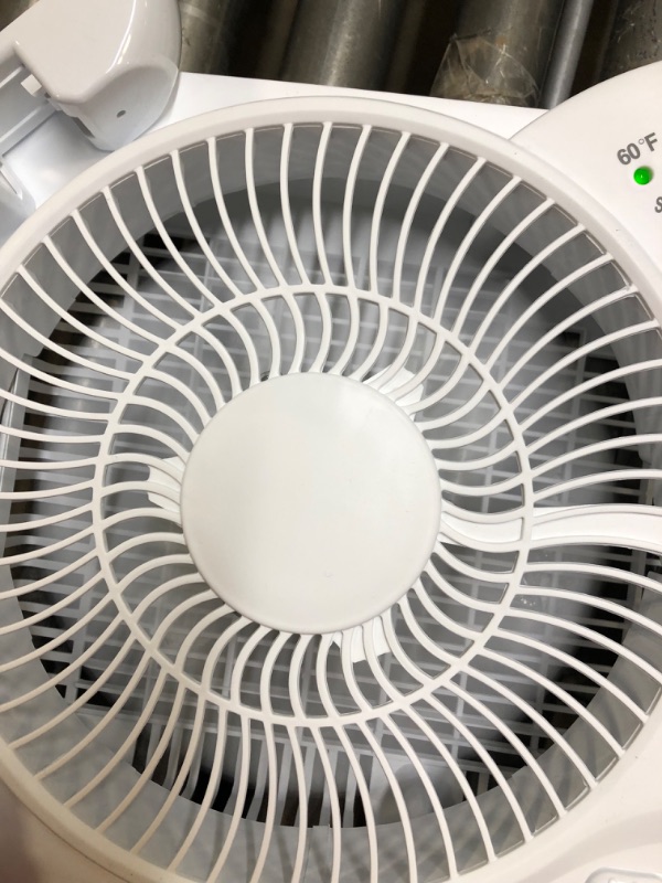 Photo 3 of Genesis Twin Fan High Velocity Reversible AirFlow Fan, LED Indicator Lights Adjustable Thermostat & Max Cool Technology, ETL Certified, White (A1WINDOWFAN)
