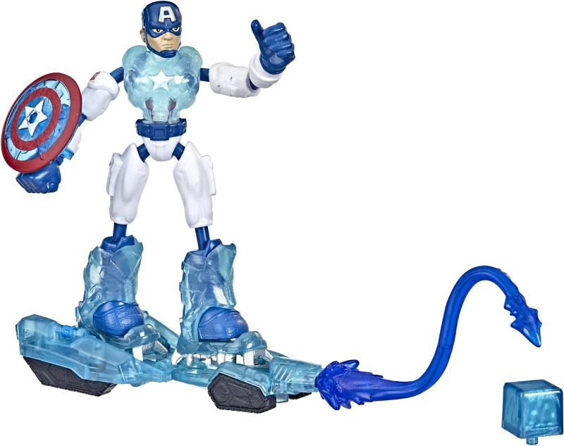 Photo 1 of Avengers Marvel Bend and Flex Missions Captain America Ice Mission Figure, 6-Inch-Scale Bendable Toy with 2-in-1 Accessory, Ages 4 and Up
