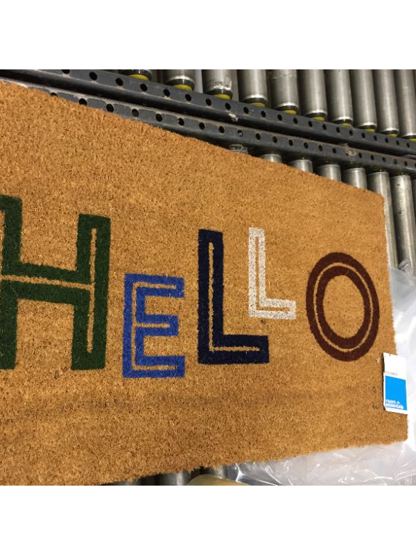 Photo 2 of 1'6"x2'6" Hello Colorblocked Coir Doormat - Room Essentials 
